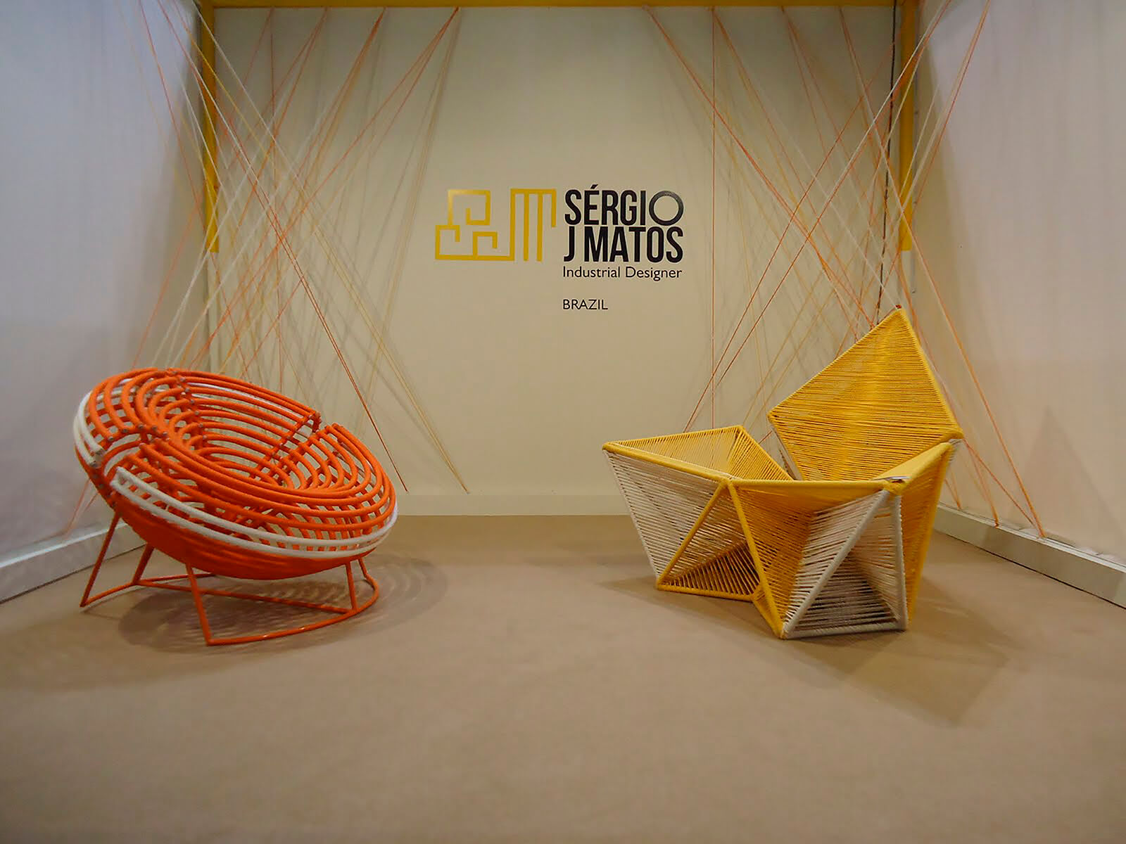 Sérgio J. Matos, ‘Balaio’ armchair, 2010 (left) and ‘Balão’ armchair, 2010 (right) at Satellite Salon COURTESY: Sérgio J. Matos