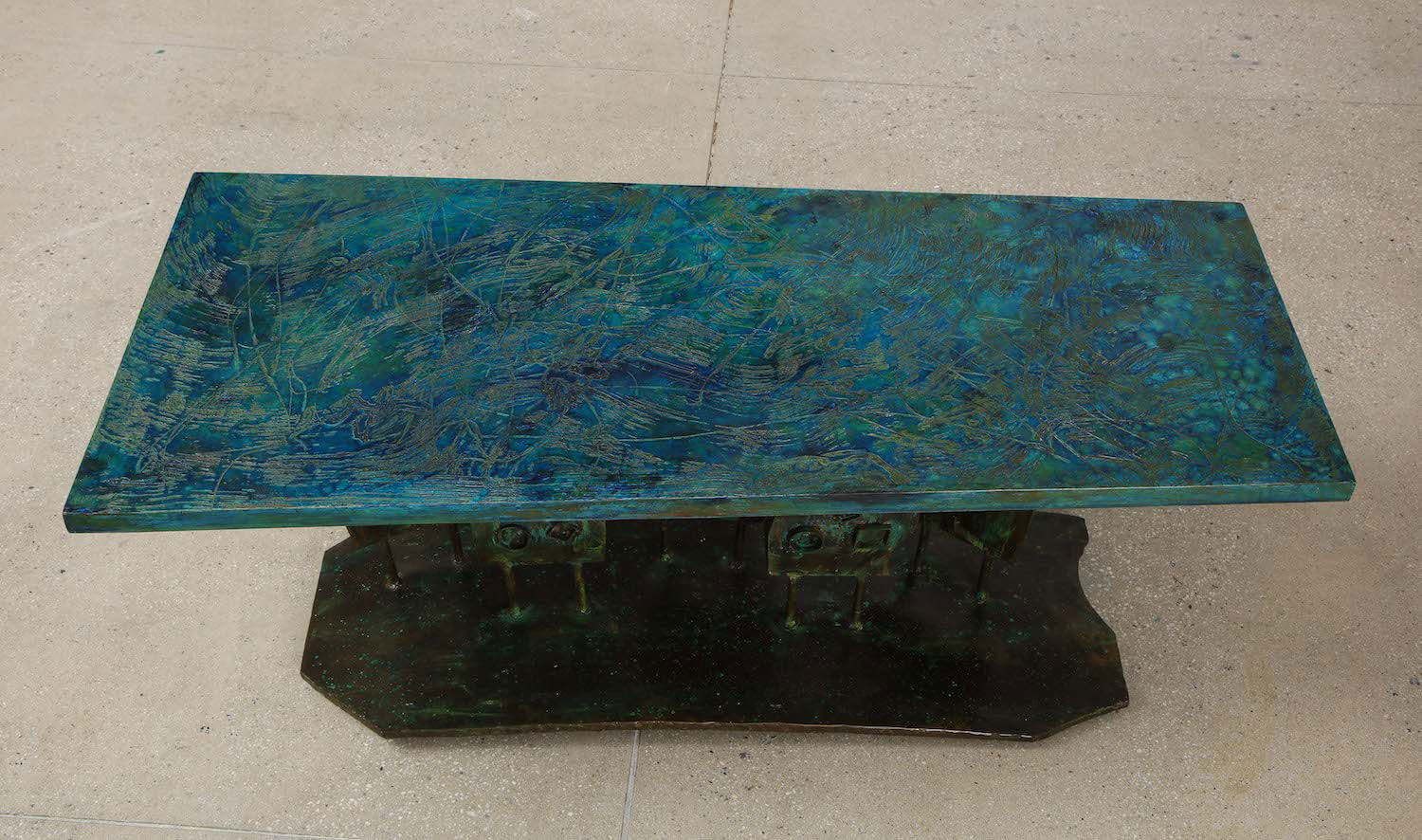 Philip & Kelvin LaVerne, 'Dance of the Fauves' table, circa 1970 (from above) COURTESY: Donzella
