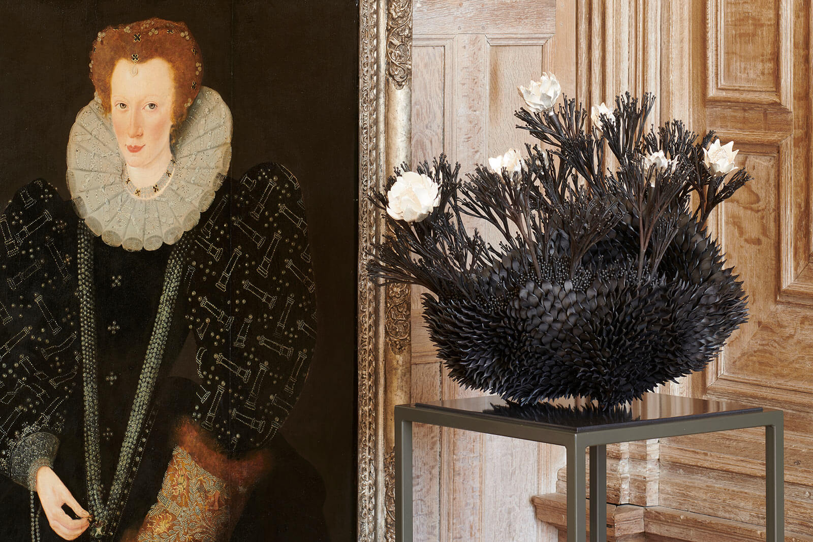 Junko Mori, 'Botany Succulent', 2020, in the Great Hall, Parham House COURTESY: Adrian Sassoon