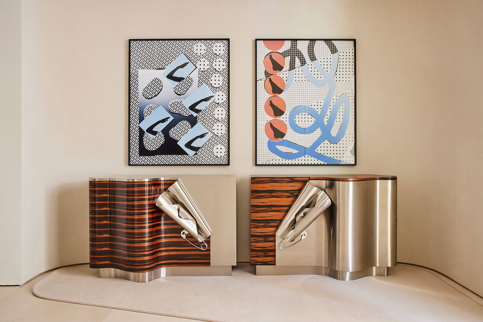 Maria Pergay, 'Drape Cabinet A and B', 2005 COURTESY: Egg Collective / PHOTOGRAPH: Nicole Franzen