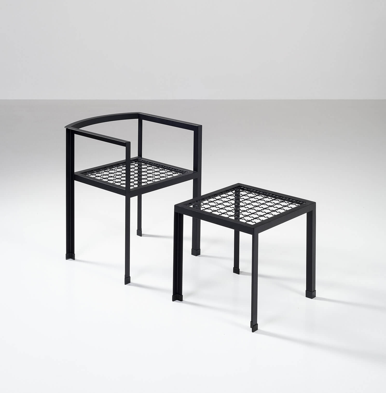 Rei Kawakubo, produced by Comme des Garçons, 'Chair No.1' armchair and side table, 1983 COURTESY: Piasa