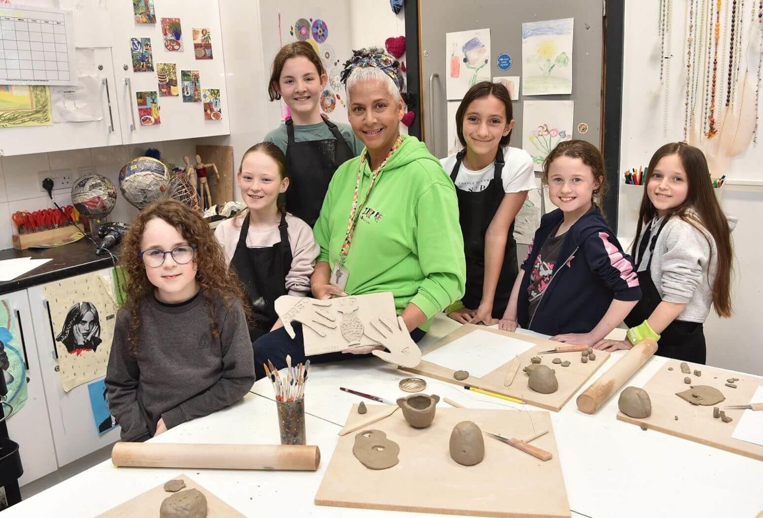 Christine Cherry & Young Makers from Inspire Youth Zone COURTESY: Inspire Youth Zone, Chorley & FiredUp4