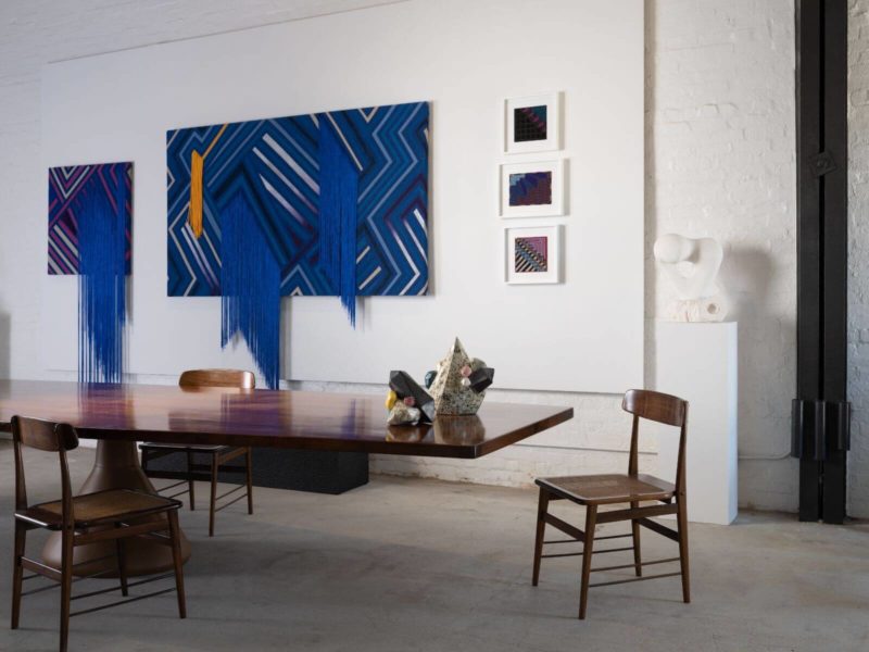 Exhibition view, Liz Collins, ‘The Domestic Sphere, Recent Works in Textiles’, 2022 Jeff Lincoln Art + Design COURTESY: Liz Collins & Jeff Lincoln Art + Design
