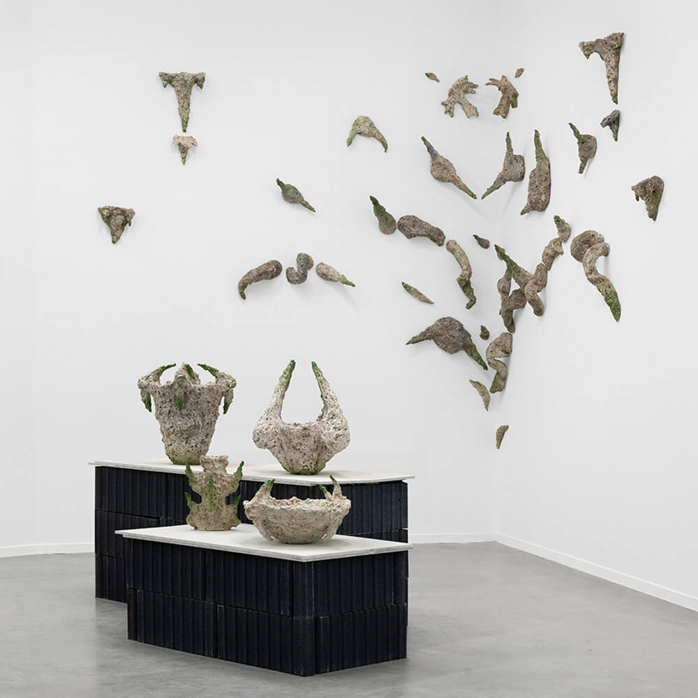 Exhibition view, 'Against Nature, Ceramics as a Test of Fire' at MO. CO. with Nitsa Meletopoulos, ‘The Garden of Claws’ [Le jardin des griffes], 2022 COURTESY: MO. CO. / PHOTOGRAPH: Nicolas Brasseur
