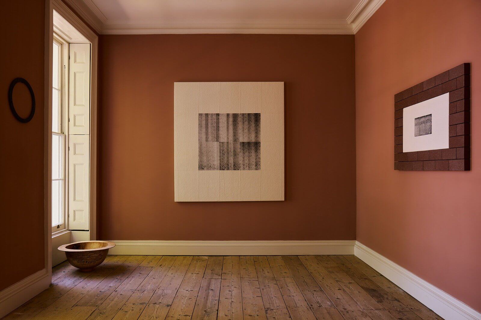 Exhibition view, ‘South of the River’, with (left to right) Forest + Found | Max Bainbridge, ‘Offering Bowl’, 2026; Forest + Found | Abigail Booth, ‘The Witness’, 2023; Forest + Found | Abigail Booth, ‘In This Thin Skin’, 2024 COURTESY: Forest + Found & 8 Holland Street