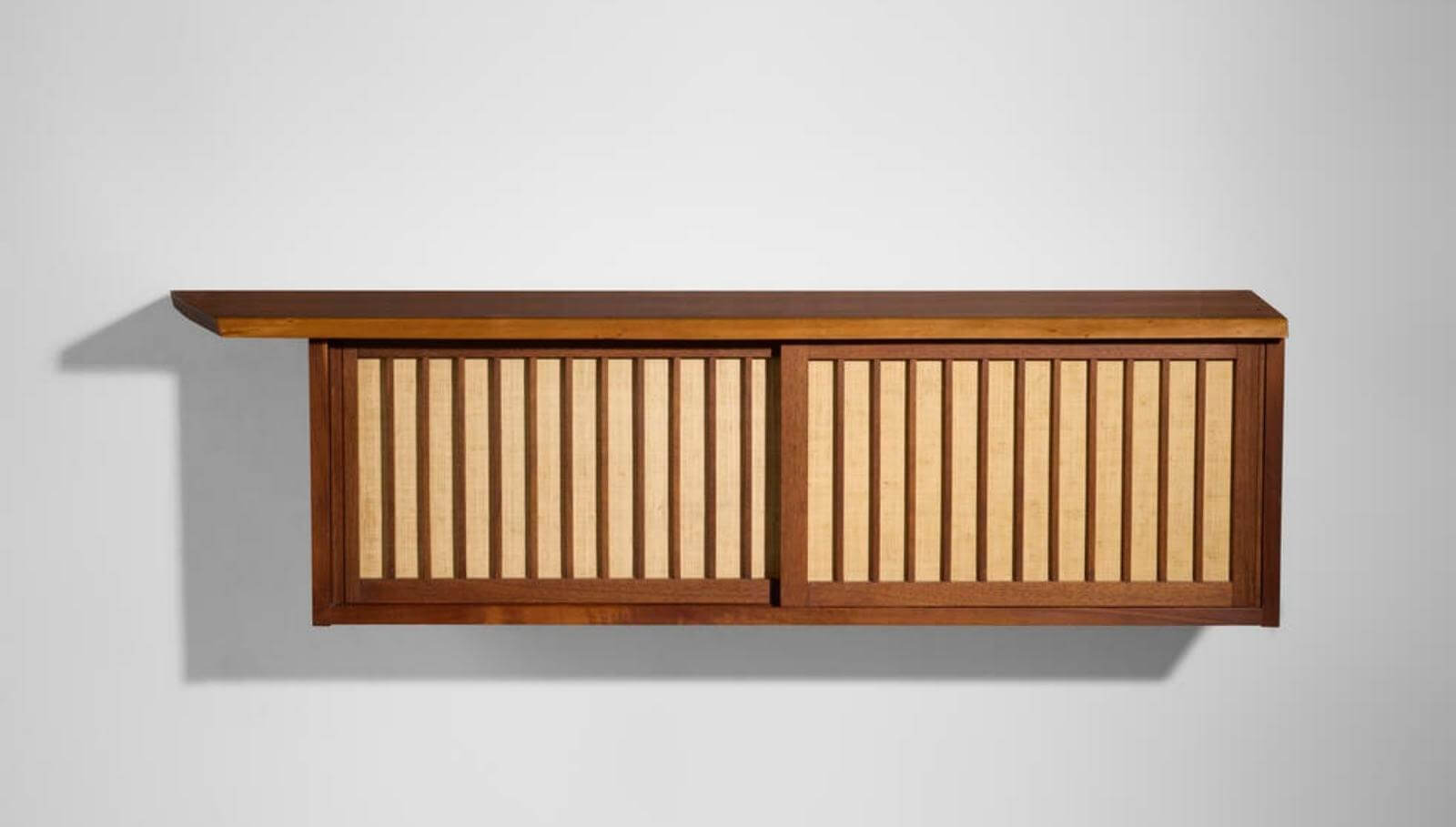 George Nakashima, ‘Nakashima Pandanus Hanging Wall Cabinet’, 1983 COURTESY: © The Artist & Zig Zag Gallery, London
